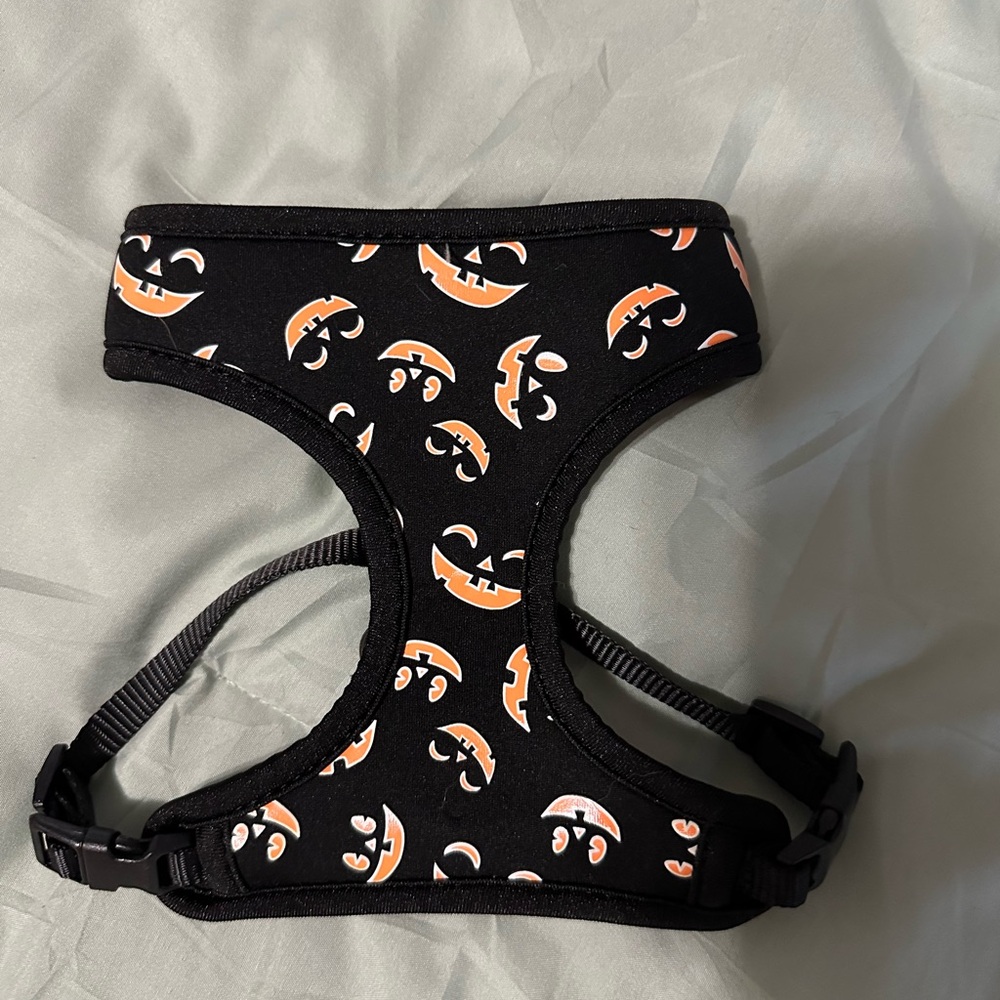 Black and Orange Halloween Dog Harness